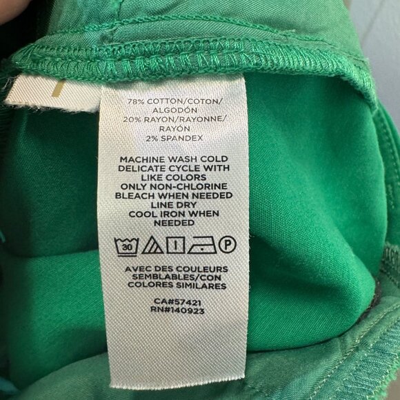 Loft Womens Curvy Green Pants Size 0P Cotton Rayon Spandex Blend - Picture 6 of 6